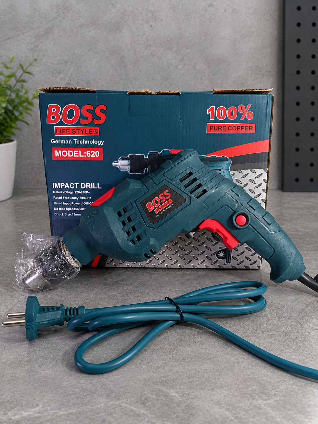 دریل ۱۳ چکشی اصلی باس مدل BS-620